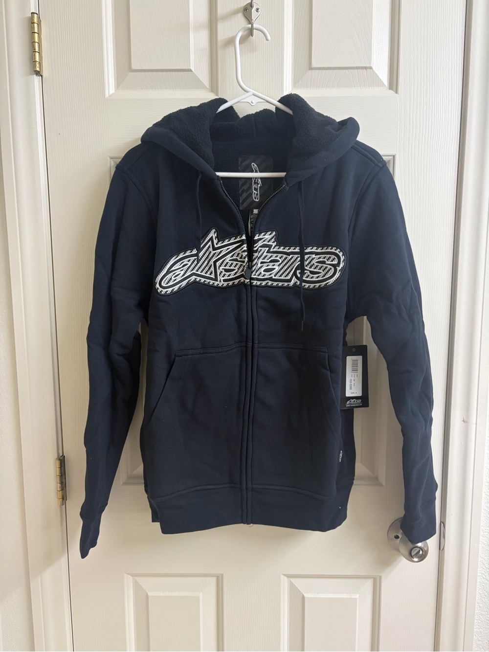 NWT! Alpinestars Black Full-Zip Lined Hoodie Sweatshirt Men’s Small